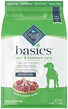 Blue Buffalo Basics Skin & Stomach Care  Grain Free Natural Adult Dry Dog Food  Lamb & Potato 4-lb Lamb & Potato