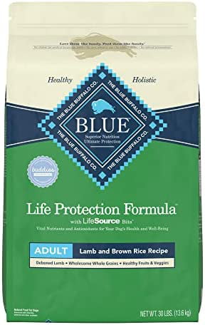 Blue Buffalo Life Protection Formula Natural Adult Dry Dog Food  Lamb and Brown Rice 30-lb Lamb & Brown Rice 30 Pound (Pack of 1)