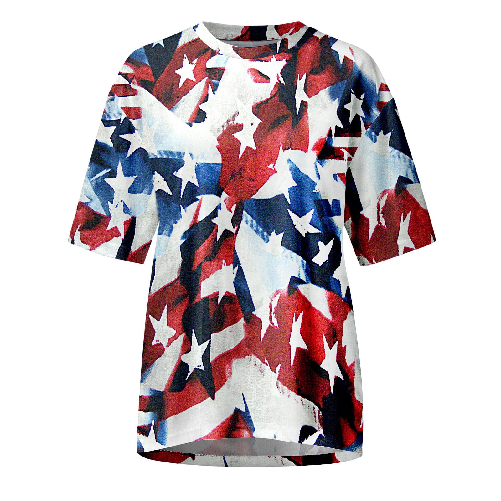 Kpoplk 4th of July Short Sleeve Graphic T-Shirts for Men Big and Tall American Flag Workout Muscle Patriotic Shirt(White L)
