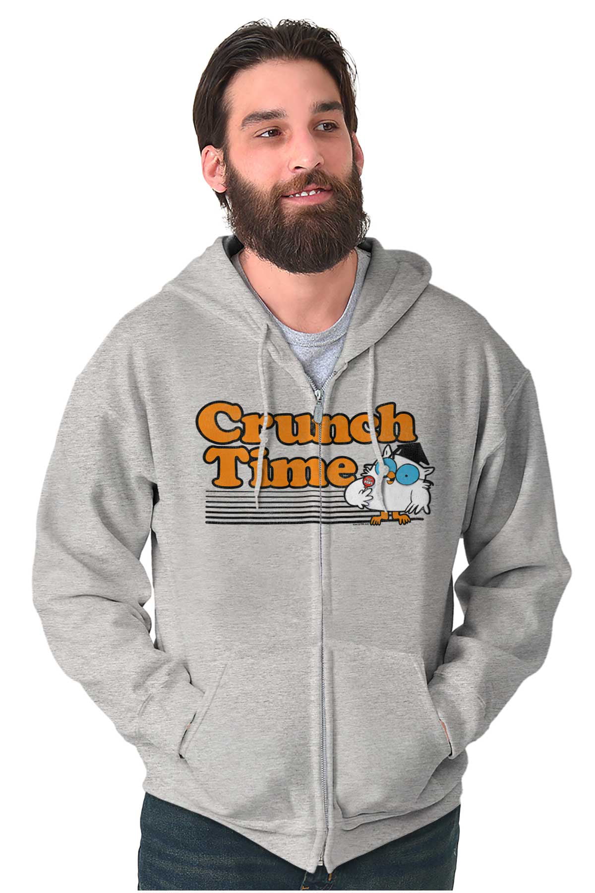 Mr. Owl Crunch Time Tootsie Pop Funny Zip up Hoodie Men S Women S Brisco Brands M