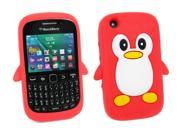 Kit Me Out Usa Silicon Skin for Blackberry 8520 / 9300 Curve 3g - Red / White Cute Penguin Design