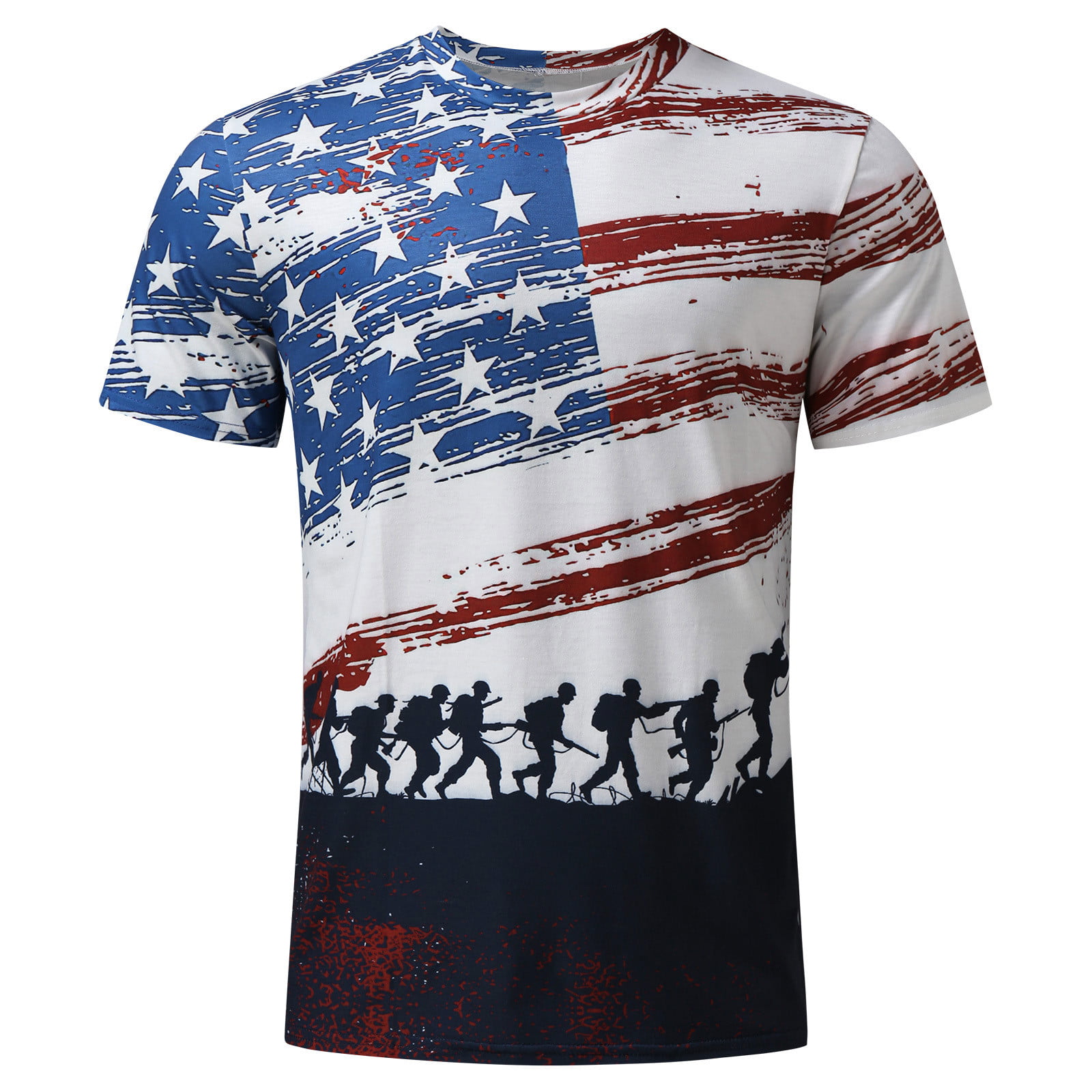 PEASKJP Men S American Flag Polo Shirt Floral Print Short Sleeve Graphic Flag T-Shirts Mens Casual Summer Shirts White X-L
