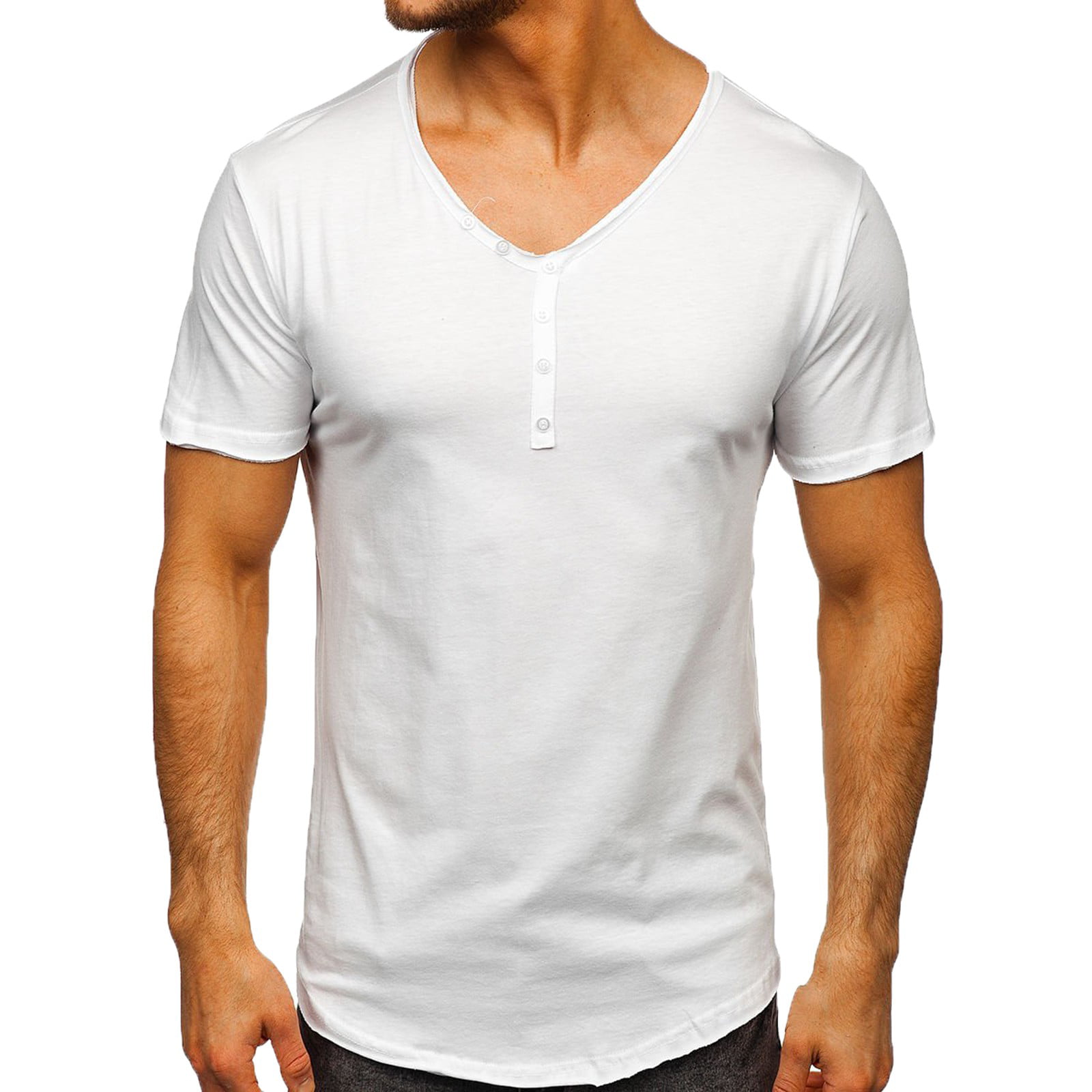 KaLI_store Men S T-Shirts Men S Loose Fit Heavyweight Short-Sleeve Logo Graphic T-Shirt White L