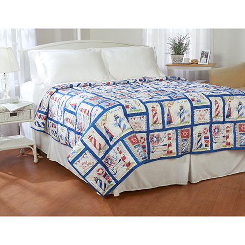 Ashley Cooper(tm) Lighthouse Patchwork Quilt King, White