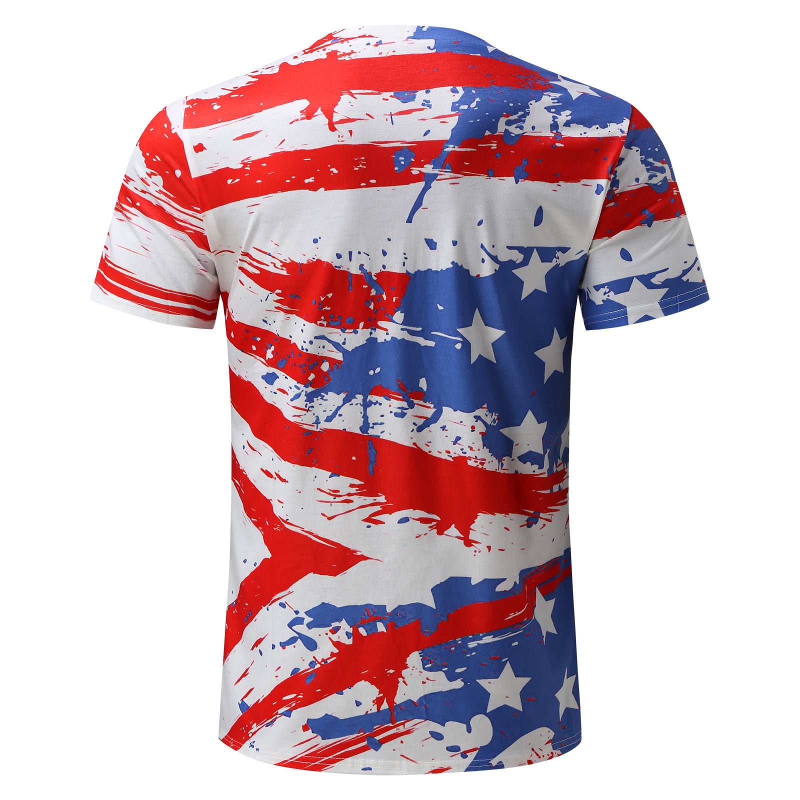 PEASKJP Men S American Flag Shirts 4th July Graphic Prints Gym Workout Short Sleeve T-Shirts Independence Day T-Shirt White L