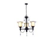 World Imports 9764-88 Ethelyn Collection 3-light Oil-rubbed Bronze Chandelier with Elegant Old World Glass Shades