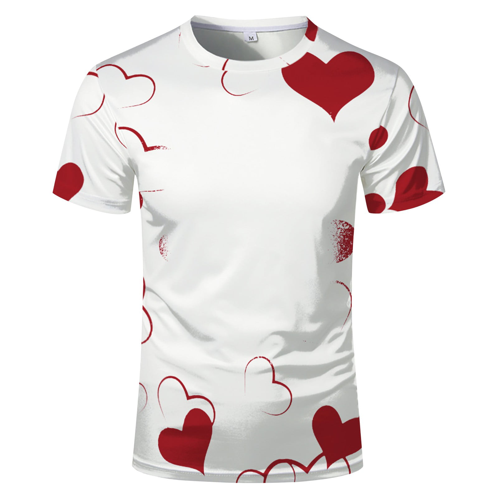 CHMORA Men S Short Sleeve Printed T-Shirt Graphic Printed T-Shirt(White L)