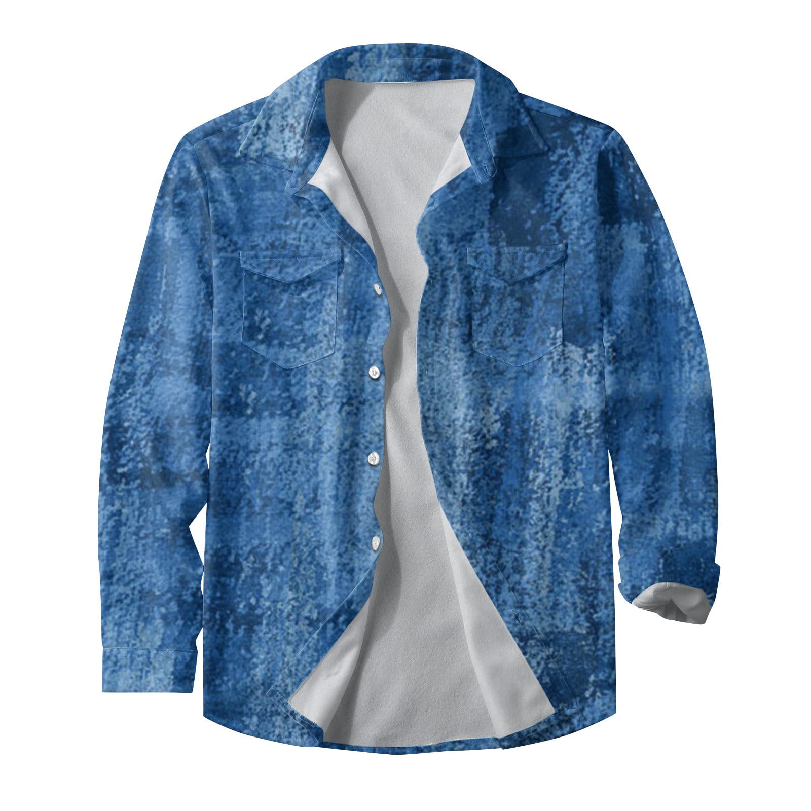 GWAABD Button on Tee Shirt Male Autumn and Winter Warm Fashion Casual Plaid Square Lapel Pocket No Hood Buckle Quilted Jacket Top Shirt Coat