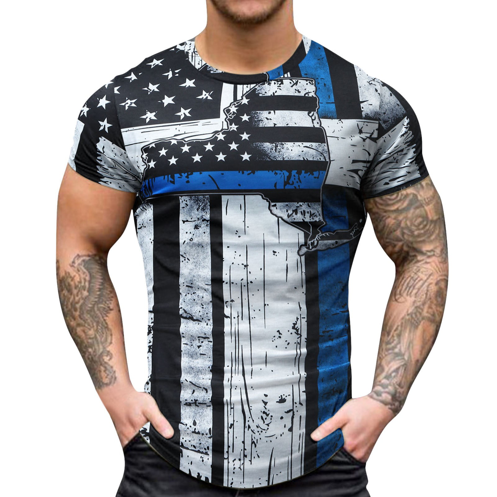 Sngxgn Men S Fashion Hoodies Unisex Printed Short Sleeve T-Shirts Casual Graphics Tees White L