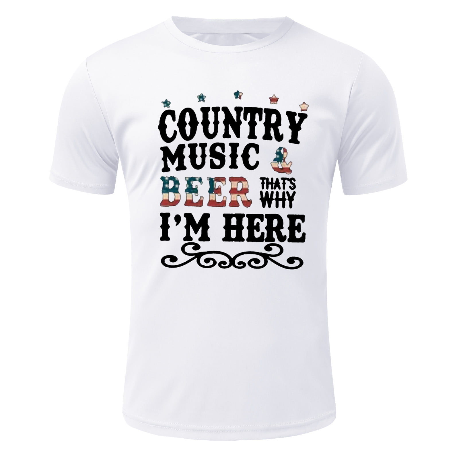 PEASKJP Mens Blouse Independence Day Pattern Printed Blouses Shirt Mens Shorts Sleeve Crew Neck T-Shirts Graphic Tees Men White 3X-L