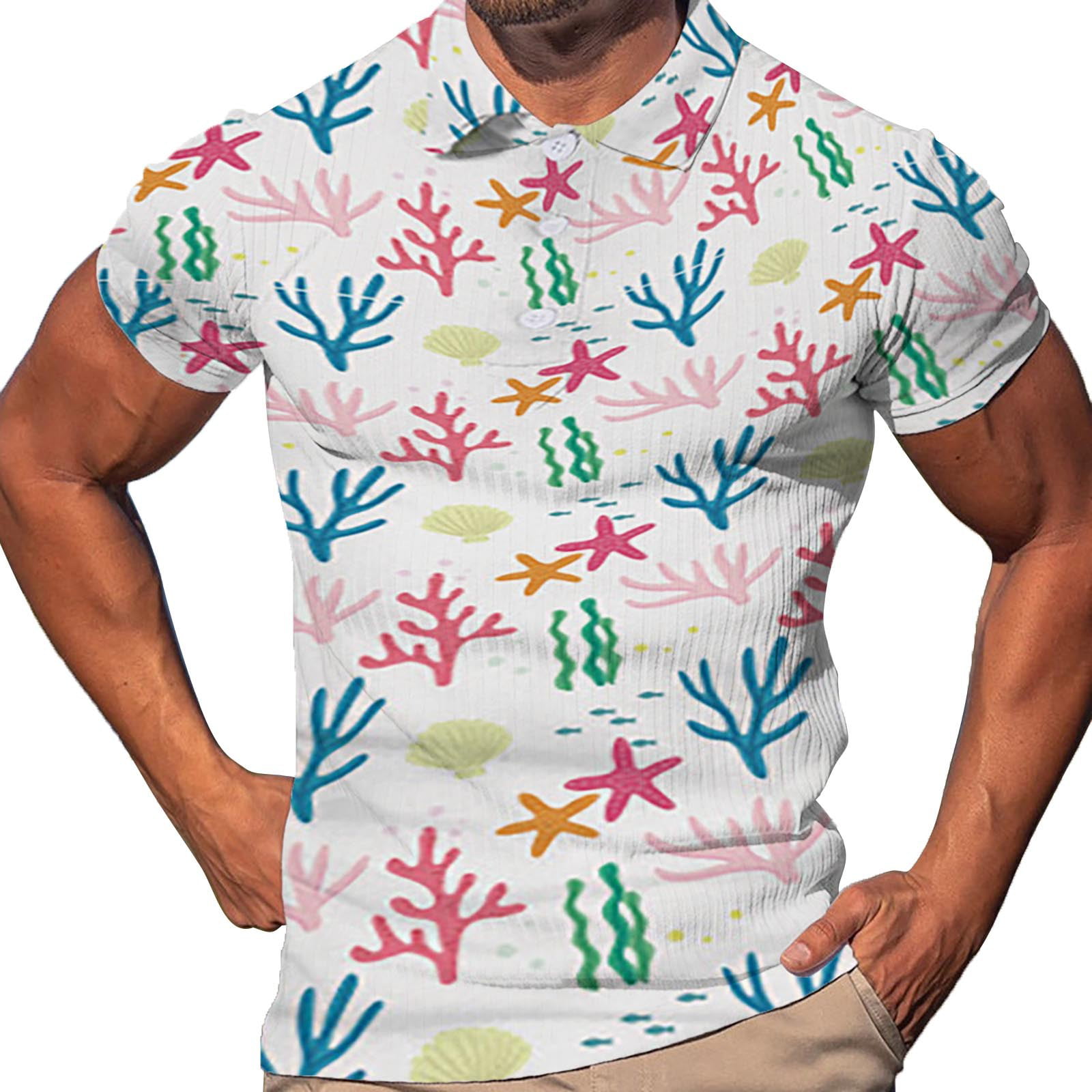 CLZOUD Casual Shirts for Men Hot Pink Summer Fashion Trend Men S 3dpolo Shirt Zipper Short Sleeve Pullover Casual Men S T Shirt Xxxl