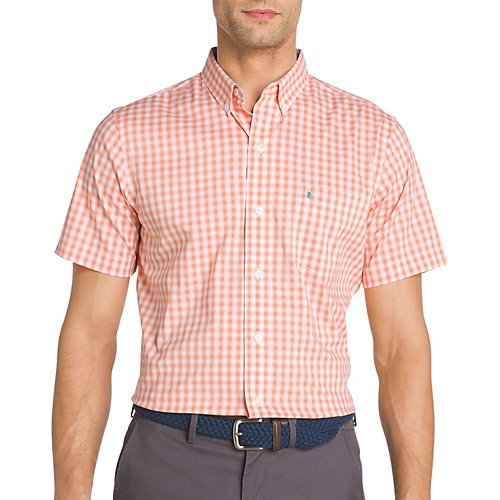 Izod Mens Big & Tall Advantage Poplin Shirt-4xb,sour Orange