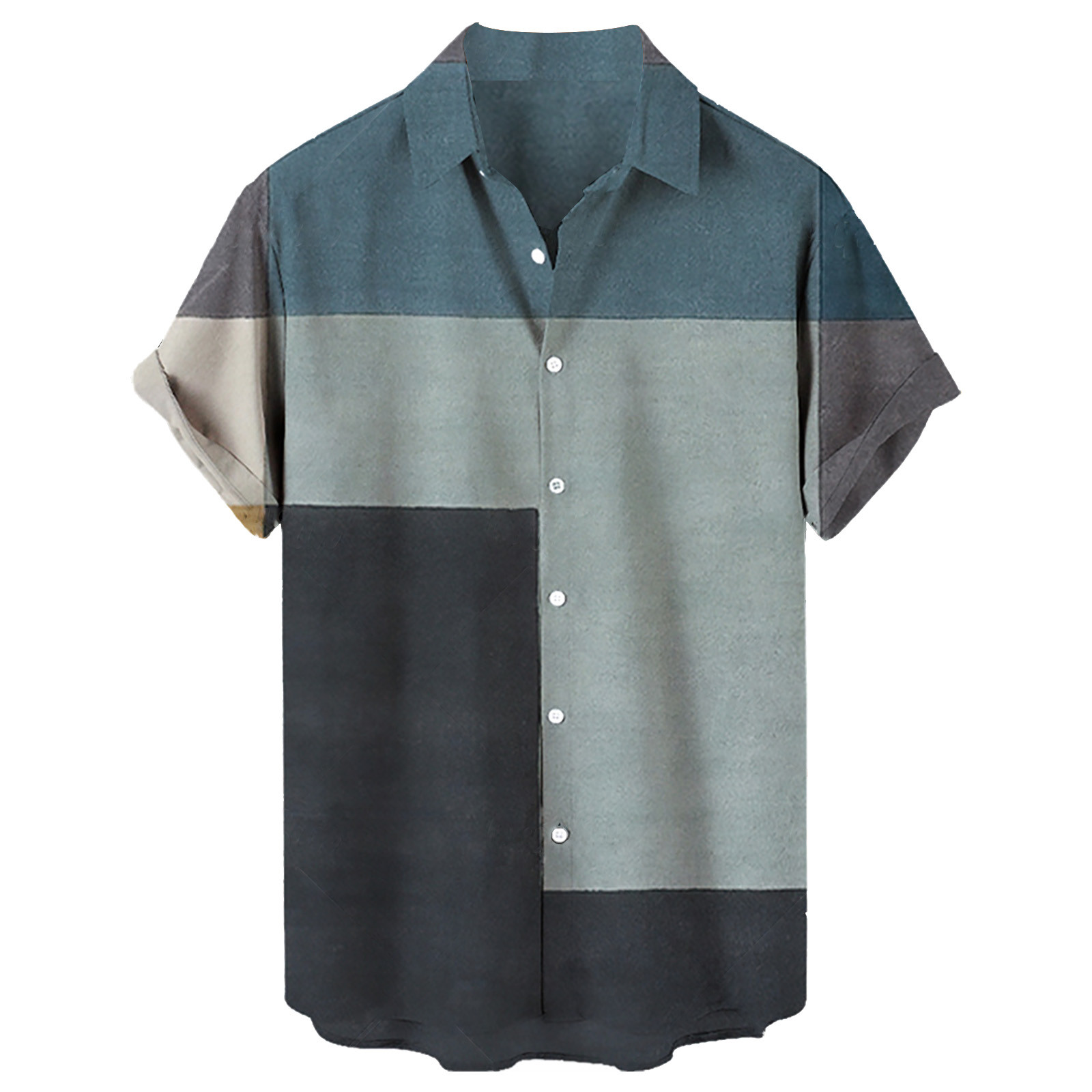 CLZOUD Soft Stretch Lightweight Shirt for Men Blue Casual Men S Loose Lapel Print Short Sleeve Button Port Style Floral Shirt Sand Beach Hawaiianss Su