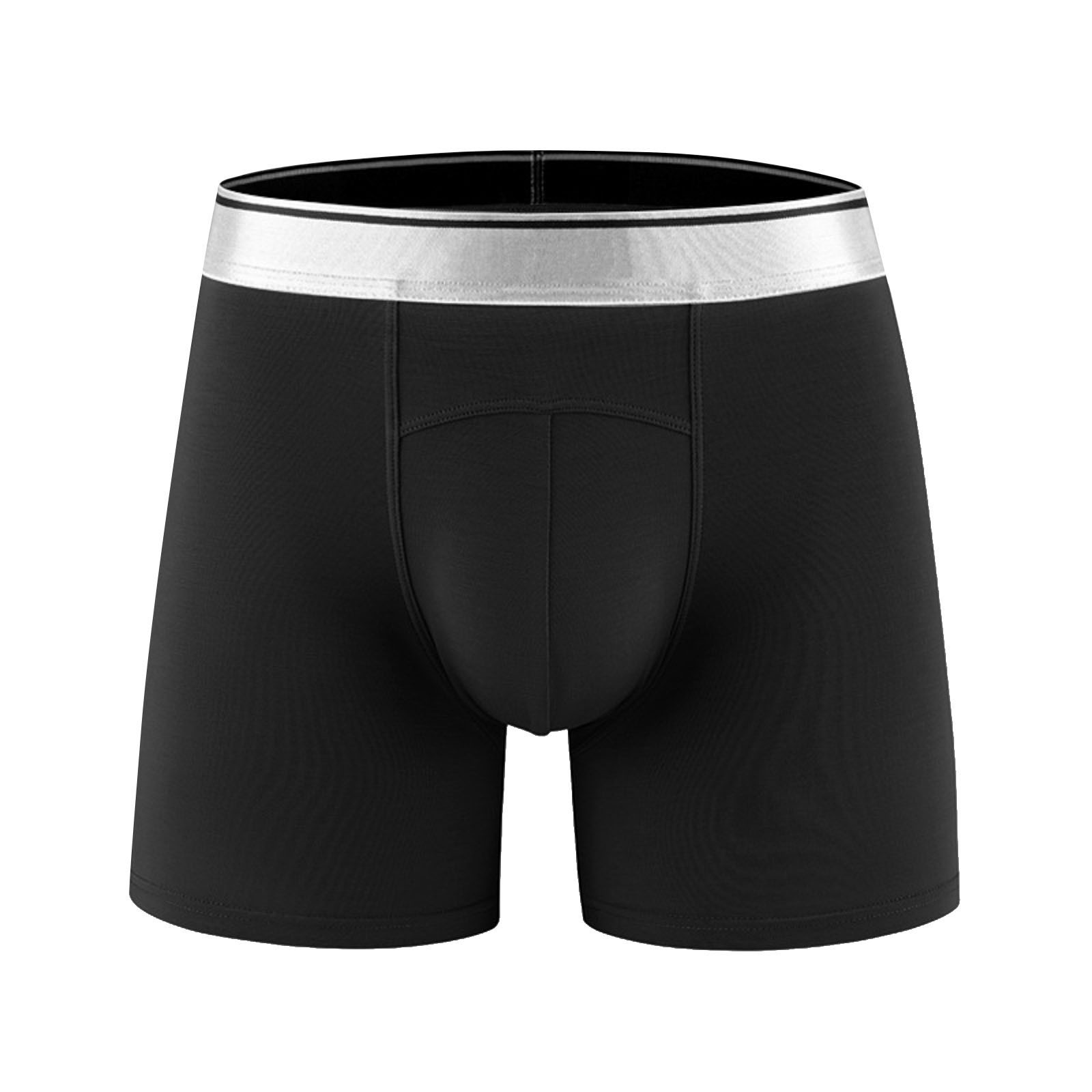 CLZOUD Mens  Underwear Black Nylon Mens Soft Breathable Boyshort Boys Plus Size Sports Underwear Separation Boxers. Xl