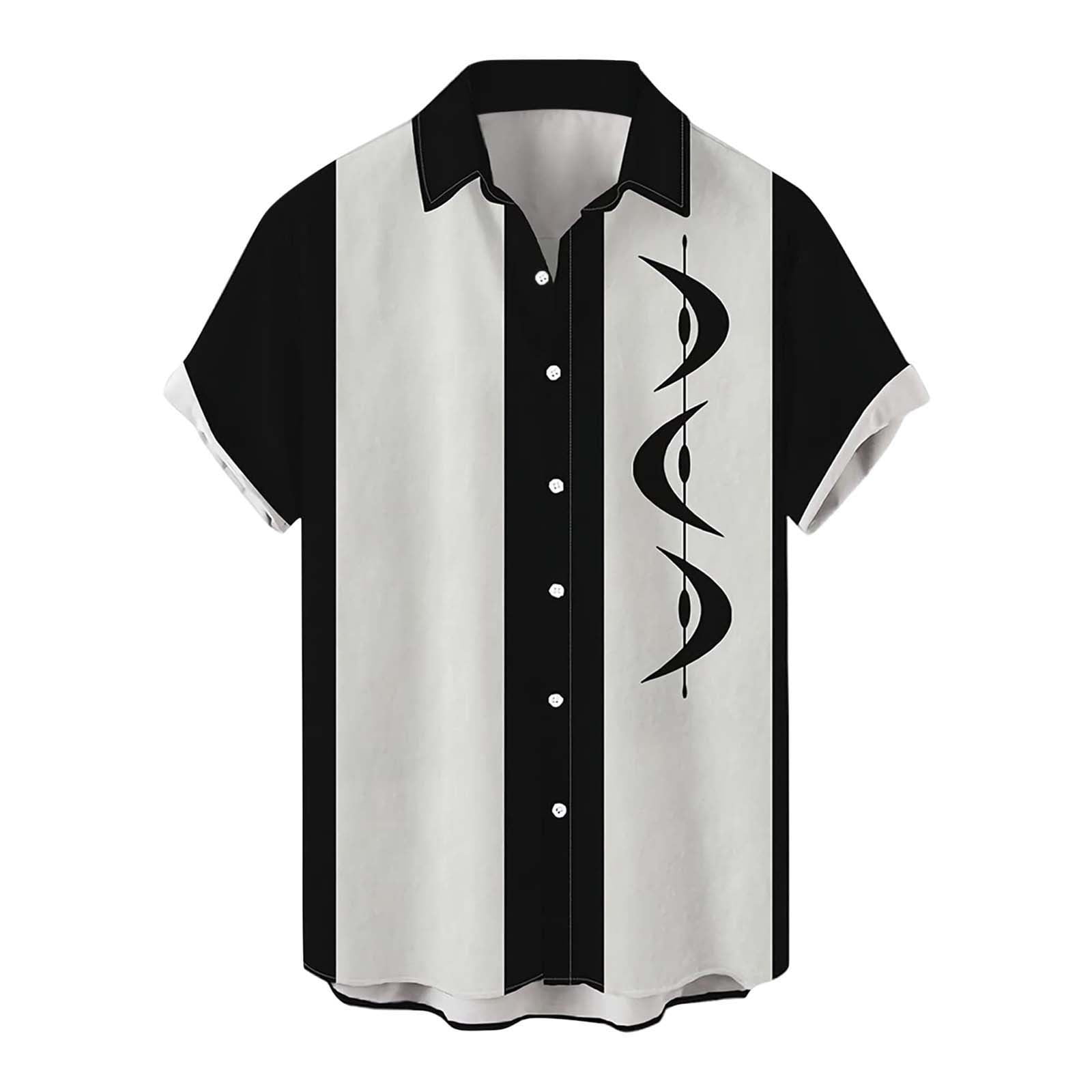 Mens Shirts Summer Graphic Summer Hawaii Casual Loose Prin Turn Down Collar Short Sleeve Mens T Shirts Short Sleeve White L