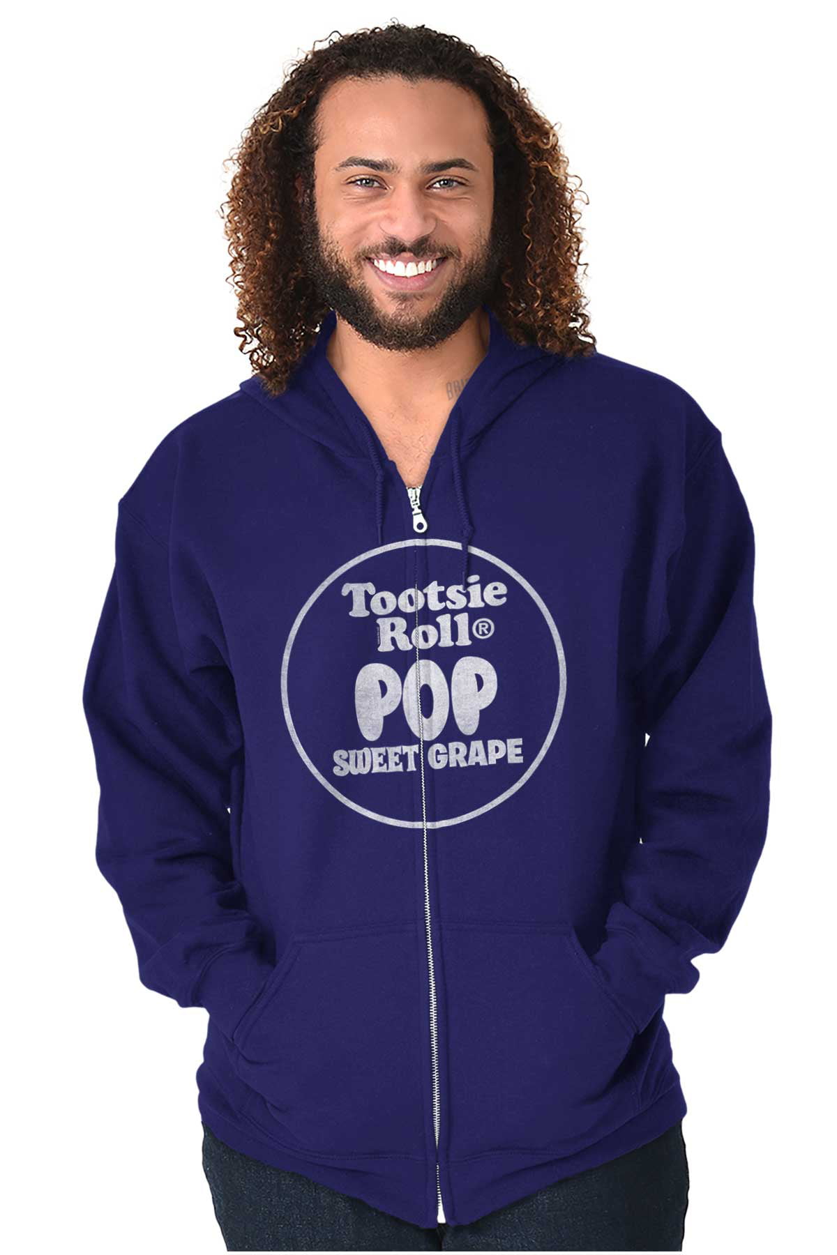 Retro Tootsie Pop Flavor Sweet Grape Zip up Hoodie Men S Women S Brisco Brands L
