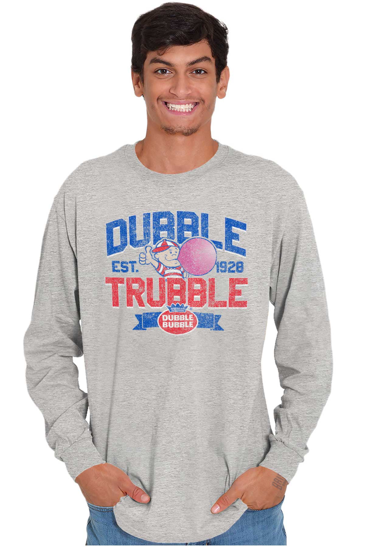 Original Dubble Trouble Bubble Gum Long Sleeve TShirt Men Women Brisco Brands S