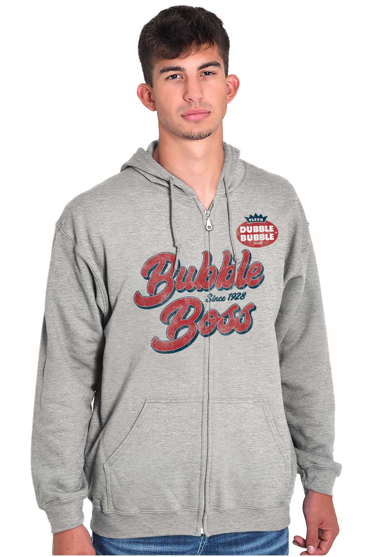Vintage Dubble Bubble Boss Retro Gum Zip up Hoodie Men S Women S Brisco Brands 2X