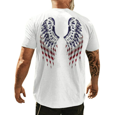 KaLI_store Going Out Tops Men S Graphic Tee  Short-Sleeve T-Shirt  Cotton Tees for Men White L