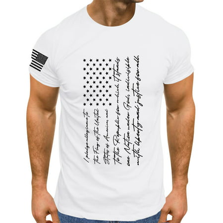 Akiihool Graphic Tees for Men Men S Short Sleeve Crewneck T Shirt for Summer (White L)