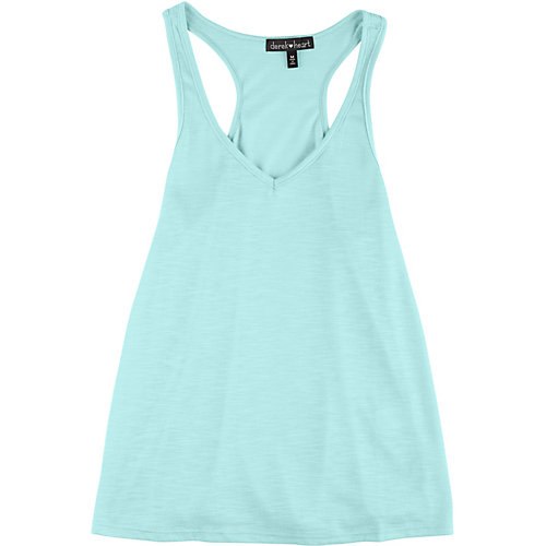 Derek Heart Juniors V-neck High-low Tank Top-medium,mint Green