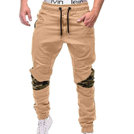 GWAABD Uniform Pants for Men Mid-waist Cargo Block Color Men S Drawstring with Pocket Pants Men S Pants Casual Men S Pants