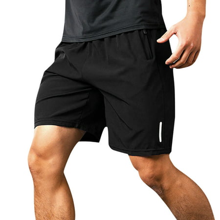 GWAABD Pants for Men Relaxed Fit Male Summer Sport Short Shorts Reflective Marker Drawstring Loose Short Zipper Pocket Short