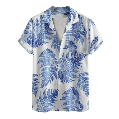 Mens Tops Men S Trendy Casual and Comfortable Short-sleeved Single-breasted Shirt Top Mens Polo Shirts Mens T Shirt Graphic Clearance on Sales White L
