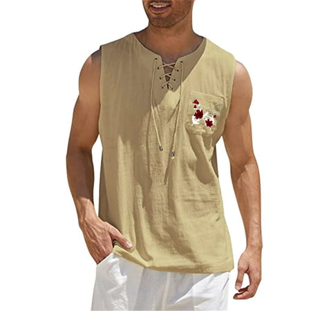 GWAABD Men S Muscle Shirt Male Spring and Summer Tops Casual Sports Sleeveless Top Cotton Vest Painting Fitness Muscle Tank Top
