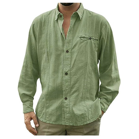 GWAABD Money Button Down Shirt Collar Turn-down Solid Top Casual Blouse Sleeve Beach Men S Fashion Long Button Men S Blouse