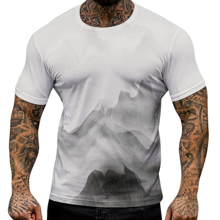 Zuwimk Mens T Shirt Men S Short Sleeve Signature Stripe Graphic T-Shirt White L