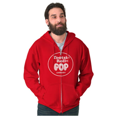 Cherry-Flavored Tootsie Roll Pop Zip up Hoodie Men S Women S Brisco Brands 4X