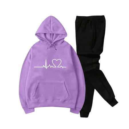 GWAABD Short Set Men and Women Shirt Top Sets Autumn and Winter Leisure Print Soft Set Long Sleeve Sweater Pants Sports Suit