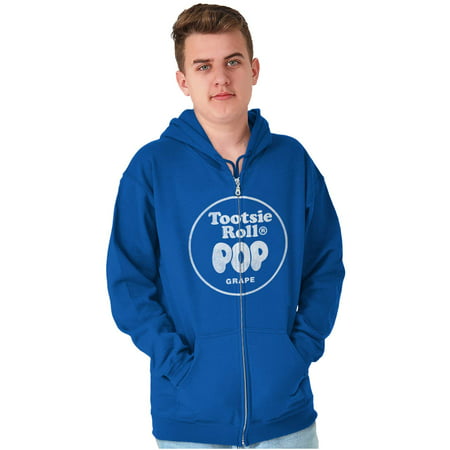 Grape Flavored Tootsie Roll Pop Zip up Hoodie Men S Women S Brisco Brands 3X