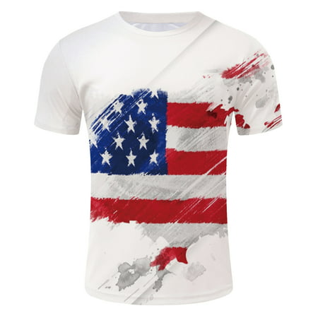 PEASKJP 4th of July Funny Shirts for Men Short Sleeve Graphic Tees 1776 T-Shirt Summer Short Sleeve Printed Men S T Shirts White XX-L