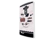 Lg G4 Coque Fashion Trend Case Coque Protection Cover Plastique Et MÃ©tal - White 1253 - Trendy Fashion Bloggers Favourite Handbag Sunglasses Lipsti