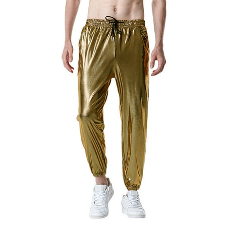 GWAABD Mens Slim Fit Pants Male Casual Striped Print Pants Drawstring Pocket Leggings Pant Trousers