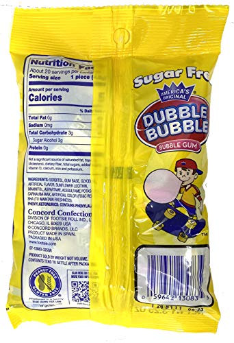 Dubble Bubble Gum 3.25 Ounce Bag (Pack of 3) – Individually Wrapped Sugar Free Bubble Gum thumbnail