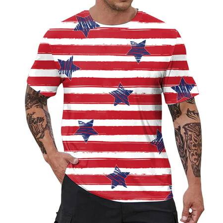 Kpoplk Mens Graphic Tees Short Sleeve Casual Big & Tall Funny Casual Shirt Graphic 3D Print Pullover Mens Graphic T-Shirts(L White)