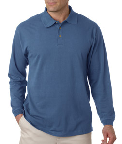 Bodek and Rhodes 18915143 8532 Ultraclub Adult Long-sleeve Classic Piqu Polo Storm Blue - Small