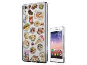 C0275 - Collage Food Ice Cream Cupcake Doughnut Mcaroon Waffle Peanut Butter Design Huawei Ascend P7  Case Silicone Gel Cover