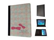 1021 - Cool Fun Cute Pink Bow Girls Fashion Love Quote Design Apple iPad Air 2 - 2014/2015  Pouch Cover Book Style Defender Stand Cover