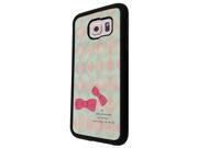 1021 - Pink Bow Girls Fashion Love Quote Design for Samsung Galaxy S6 Edge Hard Plastic Case Back Cover