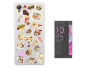 Sony Xperia C6 Gel Silicone Case Protection Cover C0275 - Collage Food Ice Cream Cupcake Doughnut Macaroon Waffle Peanut Butter