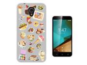 Vodafone Smart Prime 7 Gel Silicone Case Protection Cover C0275 - Collage Food Ice Cream Cupcake Doughnut Macaroon Waffle Peanut Butter