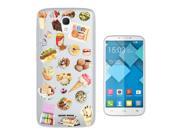 Alcatel Pop 4 - 2016 Gel Silicone Case All Edges Protection Cover C0275 - Collage Food Ice Cream Cupcake Doughnut Macaroon Waffle Peanut Butter