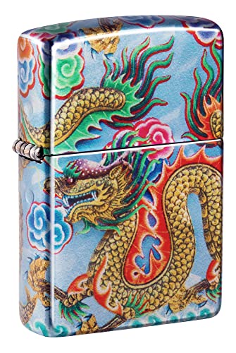 Zippo 48575 Dragon Design Tumbled Chrome Metal Windproof Lighter