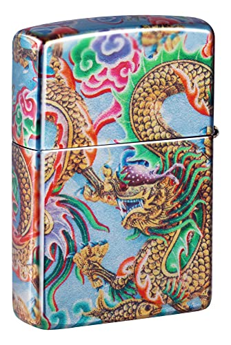 Zippo 48575 Dragon Design Tumbled Chrome Metal Windproof Lighter thumbnail