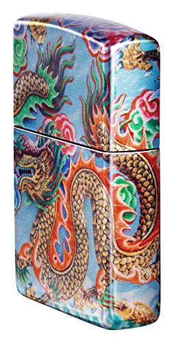 Zippo 48575 Dragon Design Tumbled Chrome Metal Windproof Lighter thumbnail