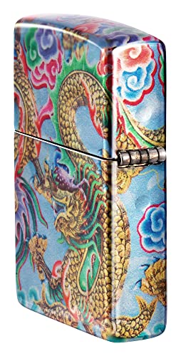 Zippo 48575 Dragon Design Tumbled Chrome Metal Windproof Lighter thumbnail